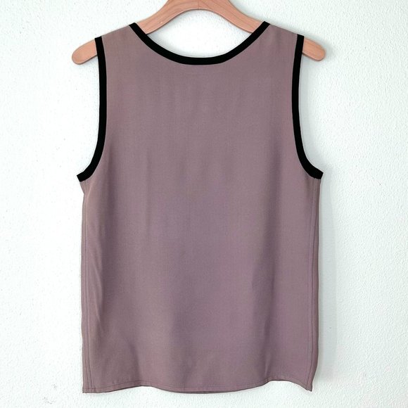 Saint Laurent Rive Gauche Two-Tone Tank in Taupe with Black Trim Size FR 38 US 6 - Picture 2 of 5